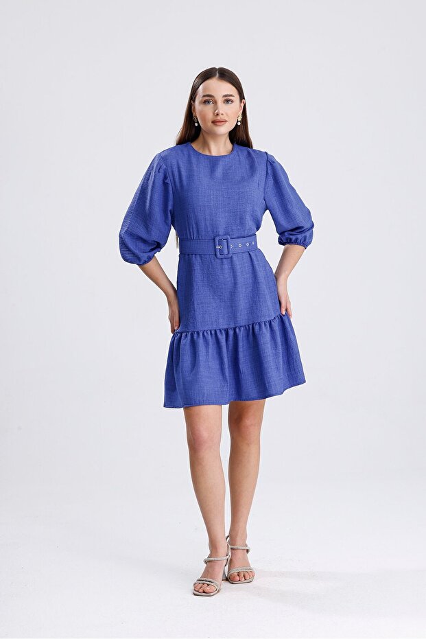 Rochie mini cu centura - 3