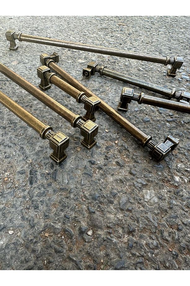 Lüx Talas Kulp 192mm (ANTİK SARI) Mobilya Çekmece Şifonyer Komidin Mutfak Dolap Kapak Kulpu - 4