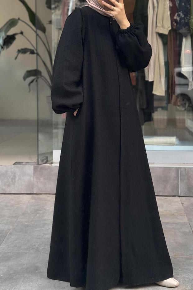 Şanel Kışlık Ferace- Siyah - 2