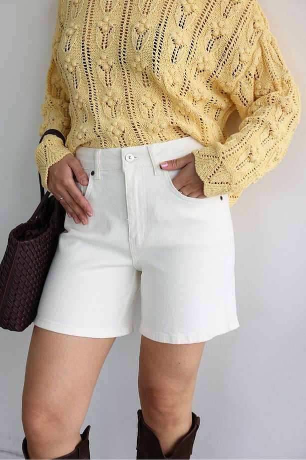 Basic Denim Şort - 3