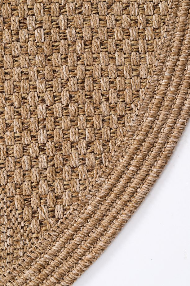 Jüt Tabanlı Hasır Dokuma Örme Bohem Halı Kilim - 5