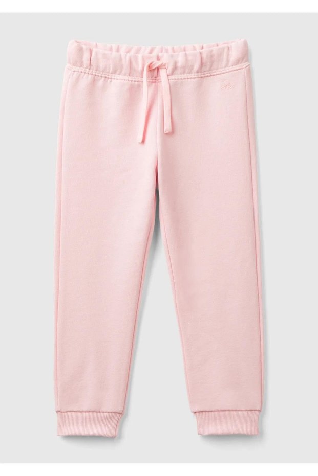 Girl's Light Pink Logo Embroidered Sweatpants