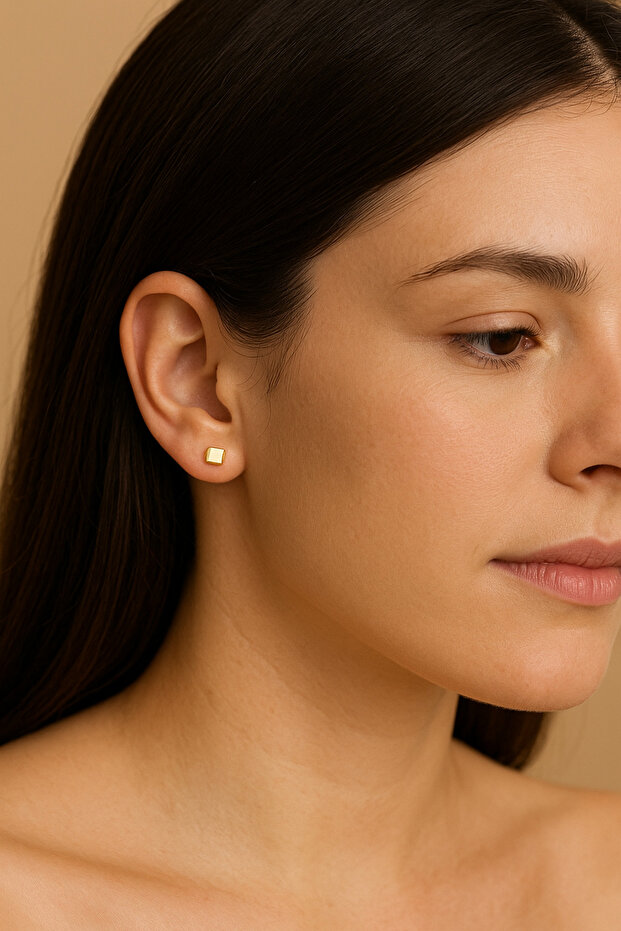 Magnetic White Square Stone Mini Earring, 1 Piece, 5mm