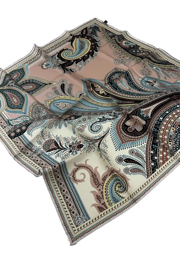 Twill İpek Eşarp LD521 Etnik Desen Çok Renkli 3 - 1