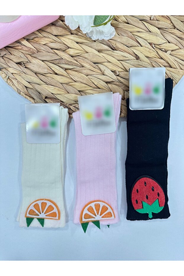 جوارب فاكهة للركبة لعمر 3-4 سنوات - 1