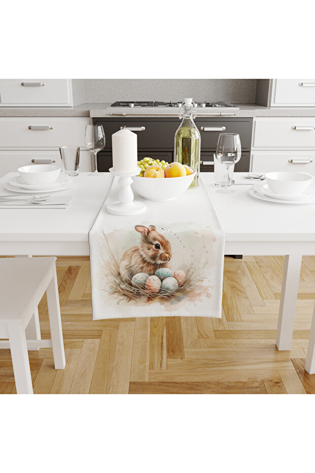 Digital Printed Runner - Rabbit Pattern - Easter - Happy Easter - 140X40 cm - 1