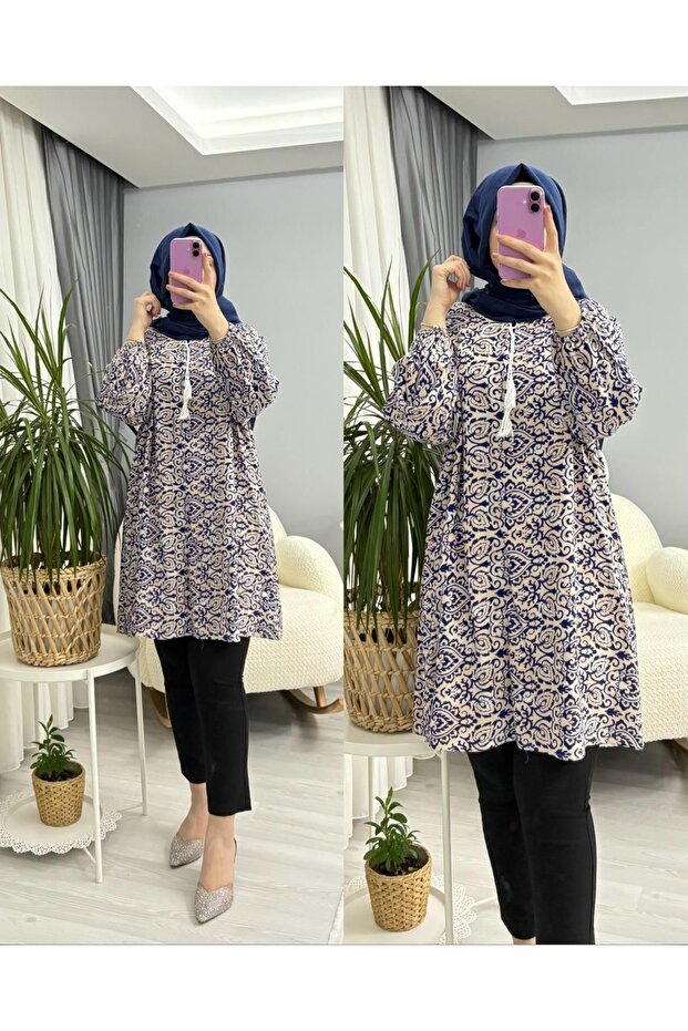 الحجاب فسكوزي منقوشة سترة - 1