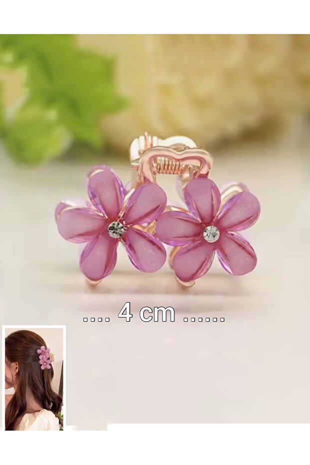 Stylish Metal Latch Buckle with Flower Model Stone - 4 cm
