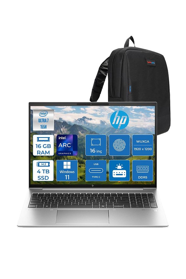 Elitebook 860 G11 Wolfpro ULTRA7-155H 16GB 4tb SSD 16'' Wuxga WINDOWS11PRO 9970P1ETW04+ZETTAÇANTA - 1