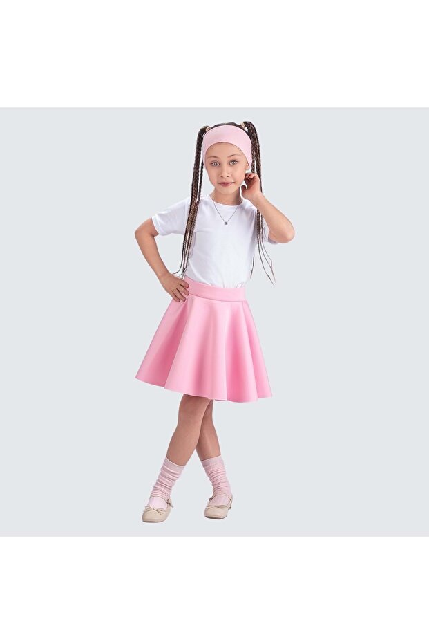 Girl's April 23Rd Holiday Skirt Diver Fabric Flared Ceremony Combination