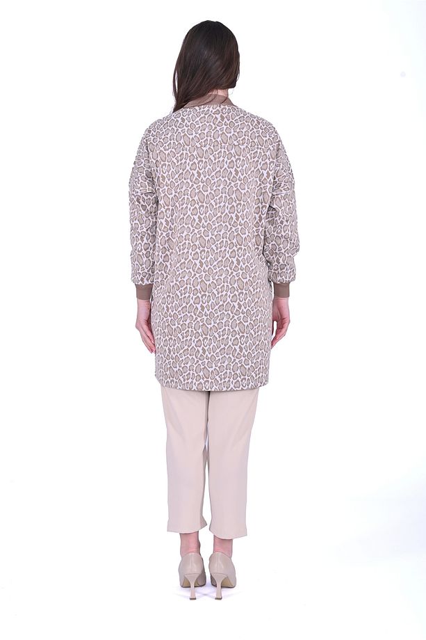 İNVEE 7067 Leopar Desenli Bej Tunik - 2