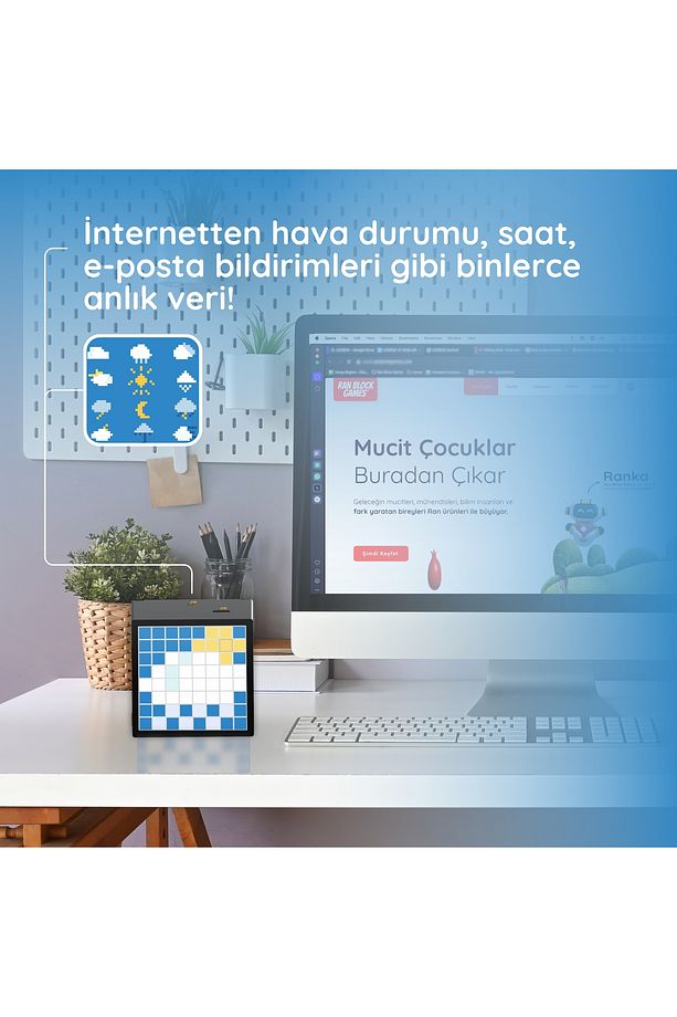 LEDBOX: Yapay Zekalı, İnternete Bağlı Sese Duyarlı Pixel Art LED Kutusu Kodlama Seti - 4