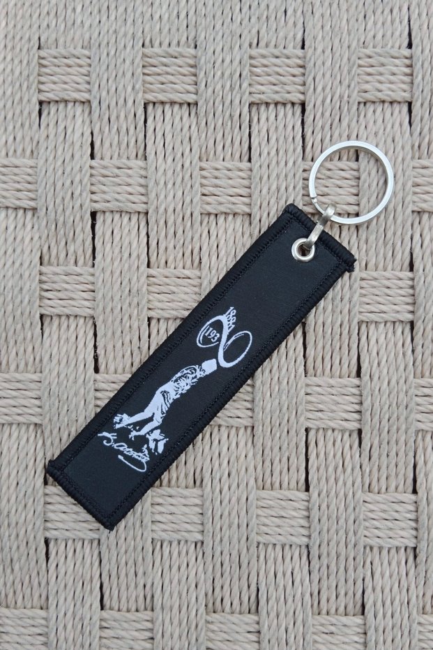 Mustafa Kemal Ataturk Signature Silhouette Nakis Embroidered Cloth Keychain