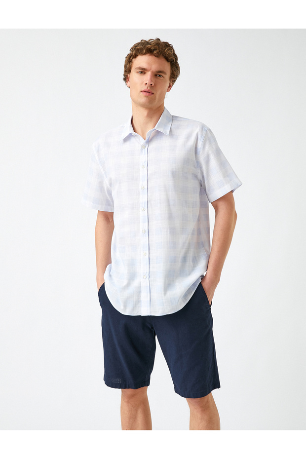 Men's Blue Plaid Shirt 2SAM60235HW