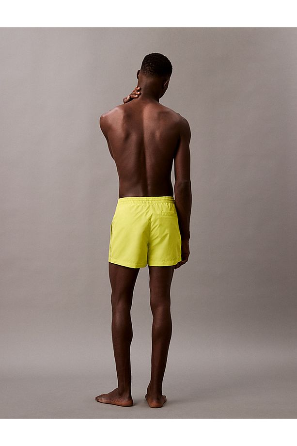 Short Drawstring Swim Shorts - Logo Tape - 4