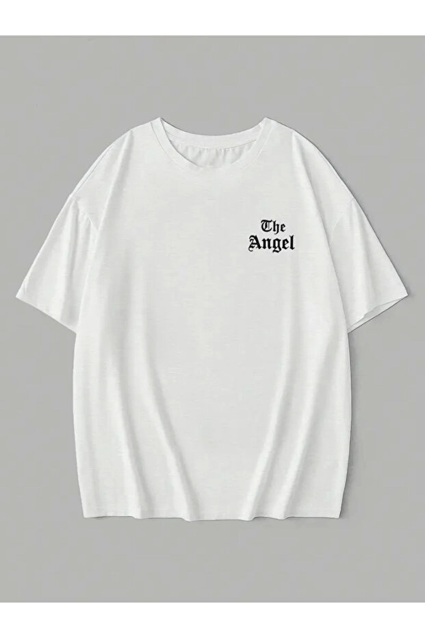 Printed Oversize Crew Neck T-Shirt - White