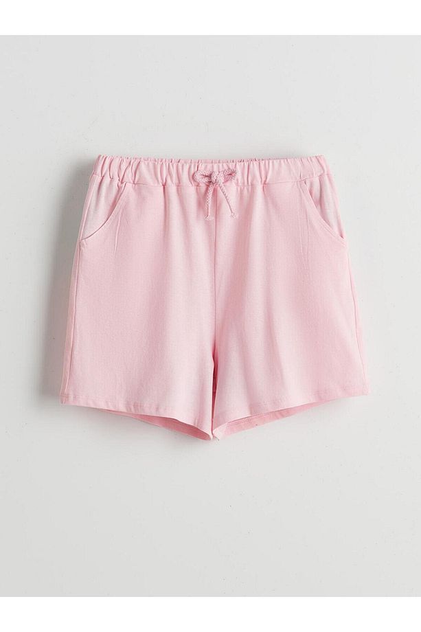 LCW Kids Pembe Beli Lastikli Kız Çocuk Şort - 1
