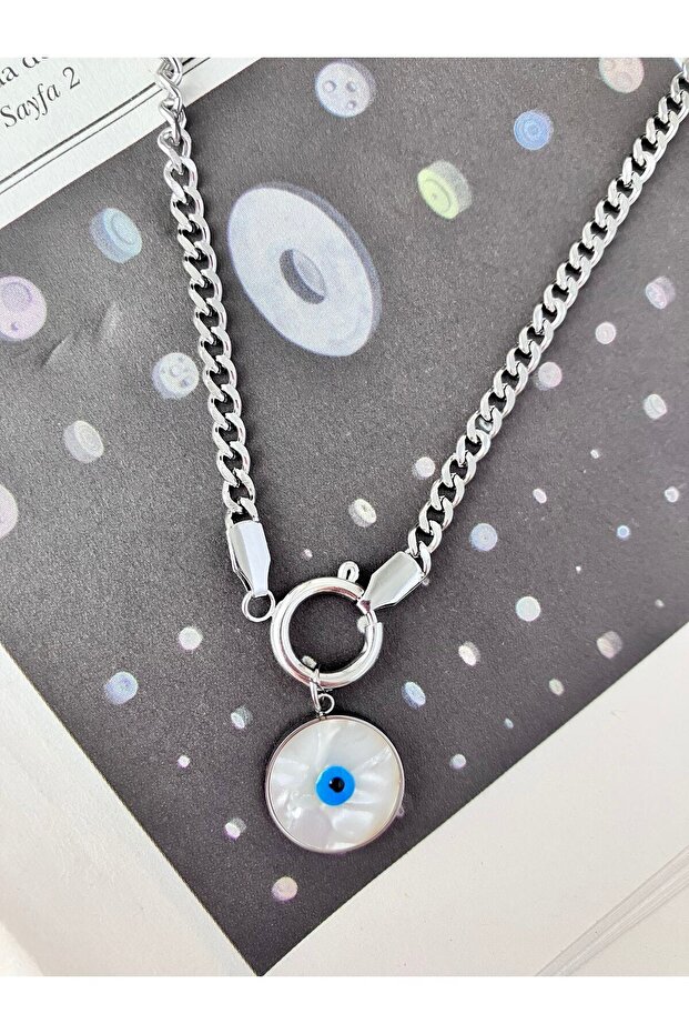 Eye Detailed Steel Necklace
