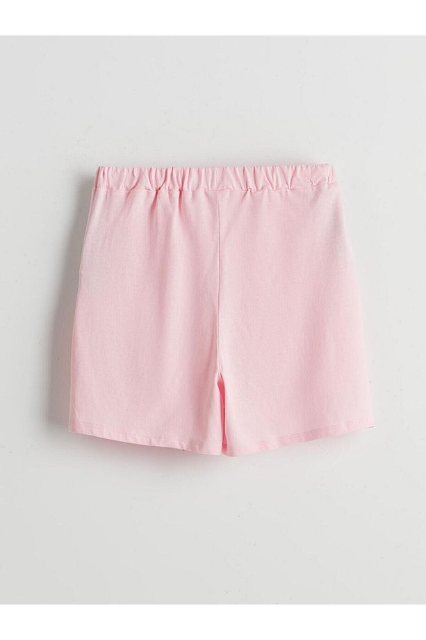LCW Kids Pembe Beli Lastikli Kız Çocuk Şort - 2
