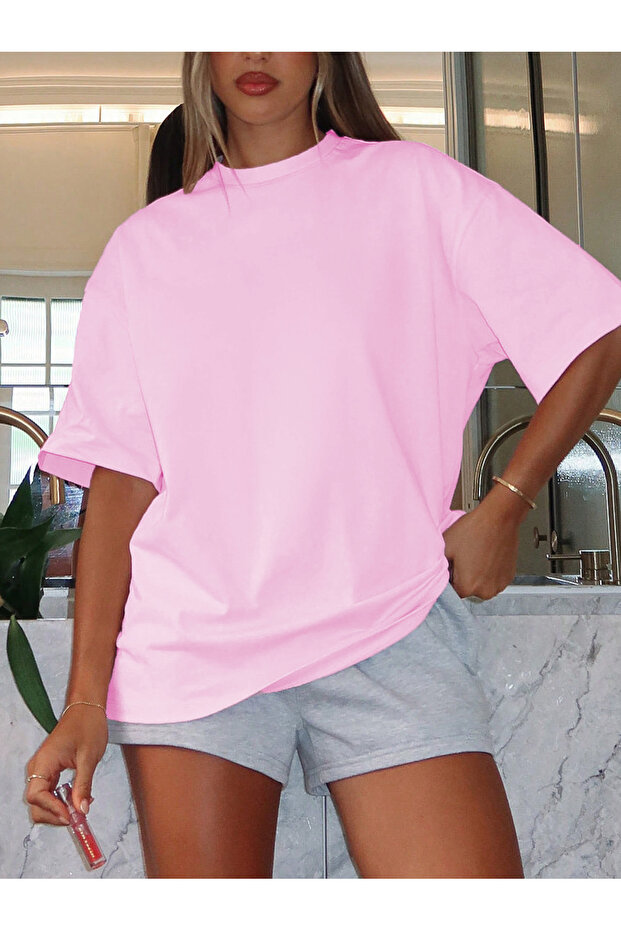 تي شيرت أساسي للجنسين مقاس كبير - 1