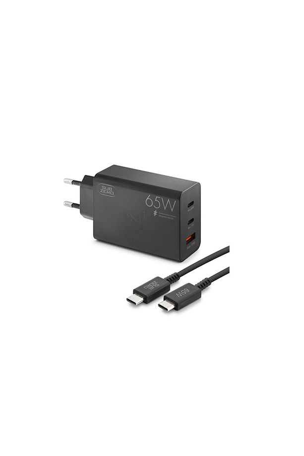 Casper Via A40 Uyumlu 65W Usb+PD+PD Girişli Süper Fast Type-C ŞArj Aleti + Kablo ( Orginal Subzero) - 1