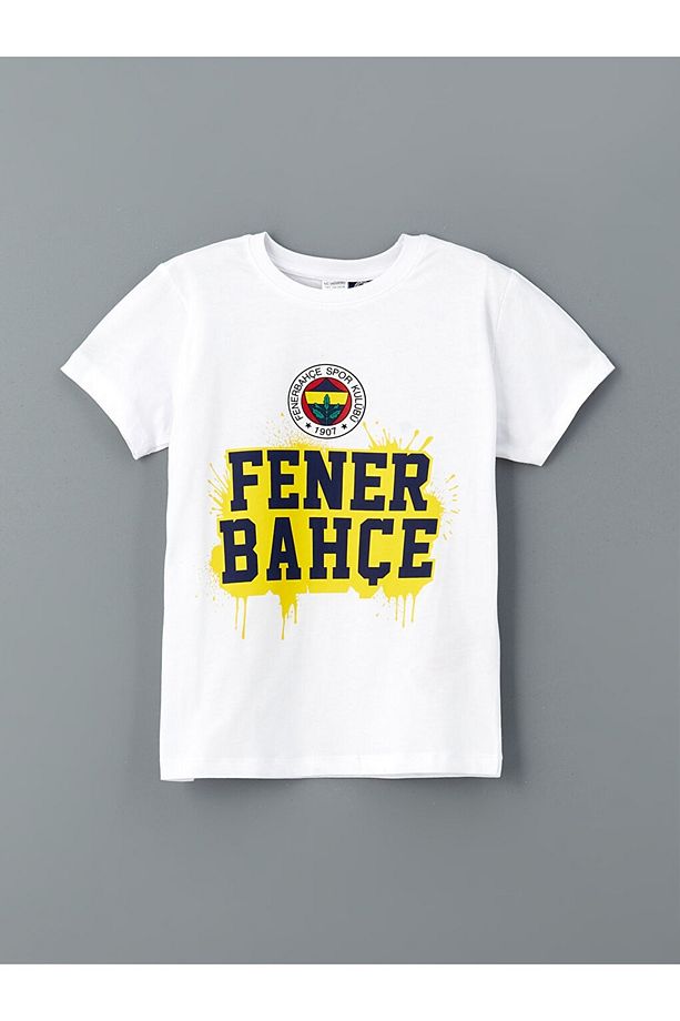 LCW Kids Bisiklet Yaka Fenerbhçe Baskılı Erkek Çocuk Şortlu Pijama Takımı - 2