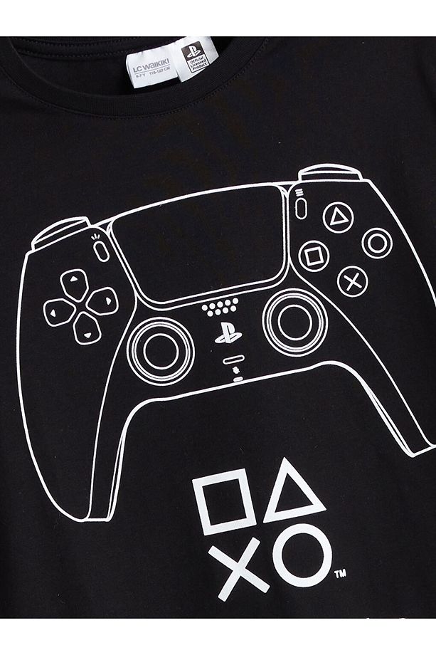 LCW ECO Bisiklet Yaka PlayStation Baskılı Erkek Çocuk Şortlu Pijama Takımı - 4
