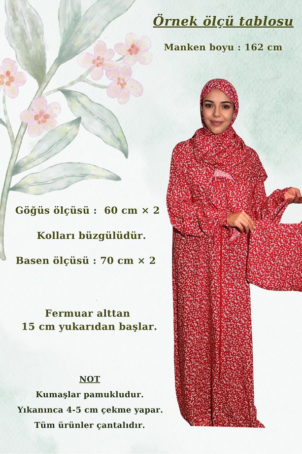 Kaliteli Dikişli, Yumuşacık Kumaştan, Tek Parça, Fermuarlı, Pratik Namaz Elbisesi - 4
