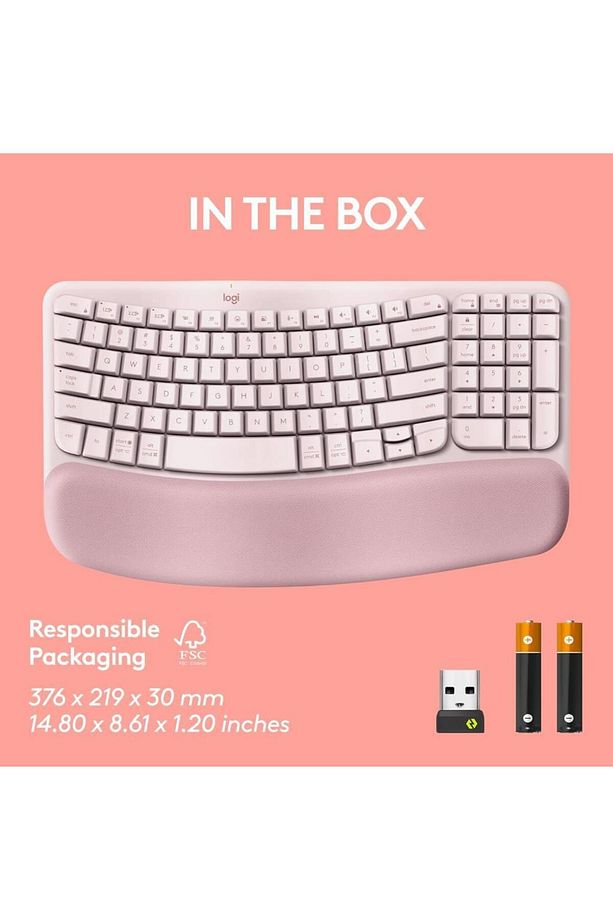 Wave Keys Kablosuz Bluetooth İngilizce Q Pembe Klavye - 4