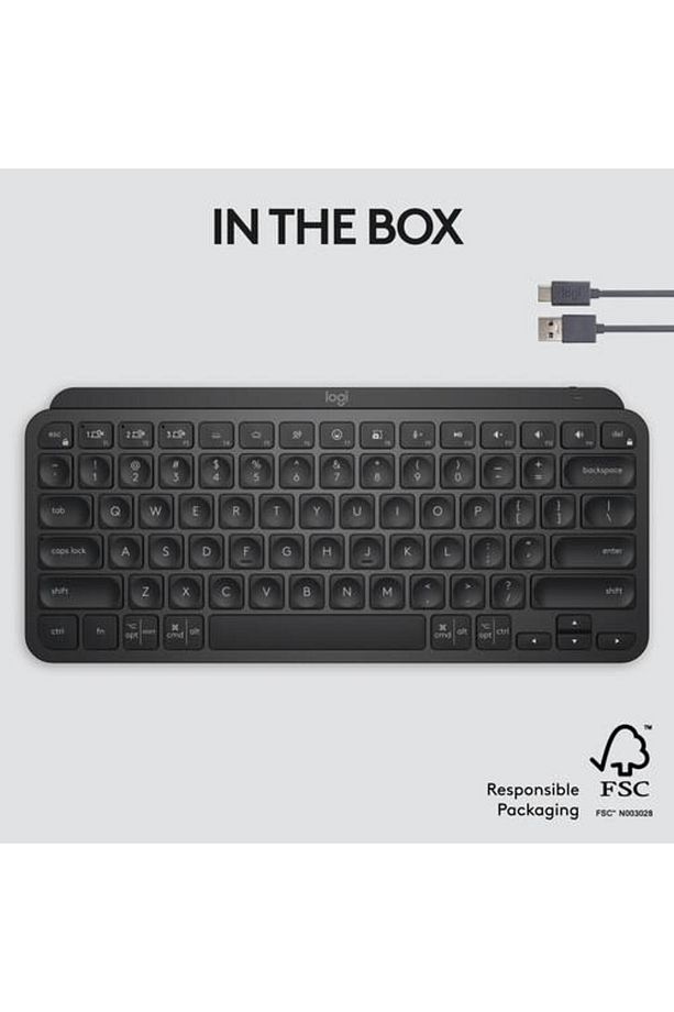 MX Keys Mini Kablosuz Bluetooth Aydınlatmalı İngilizce Q Klavye - Siyah - 4