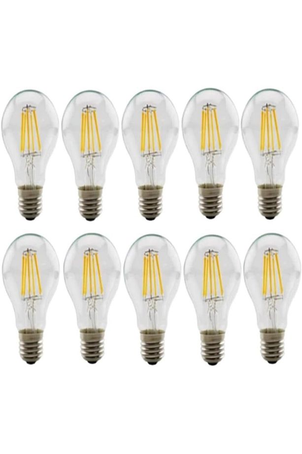 KDROGLU Geldi 4w A60 Rustik Led Ampul Şeffaf Cam Dim Edilebilir 10 Adet Lambam 3200k Gün Işığı - 1