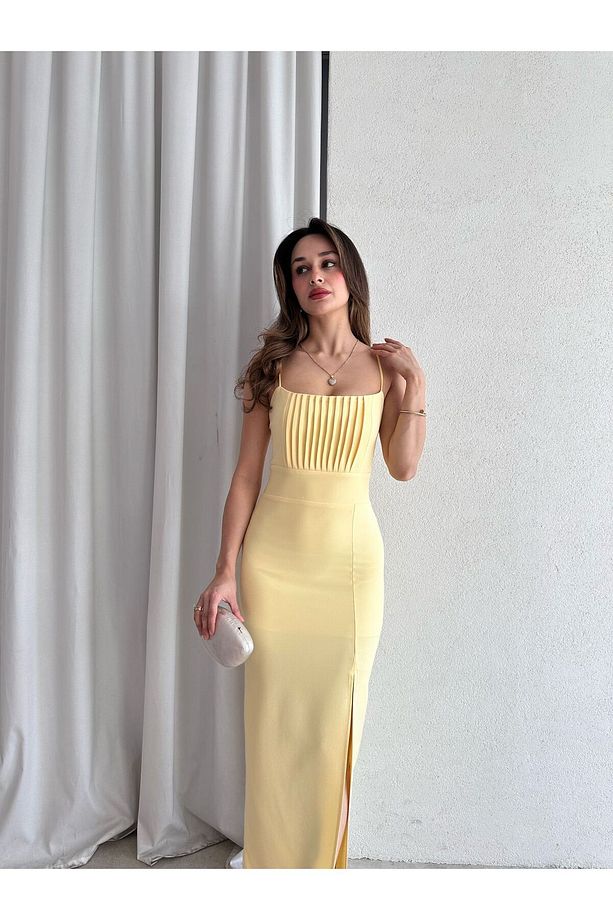 SONYA Maxi Elbise 8770 - Sarı - 1