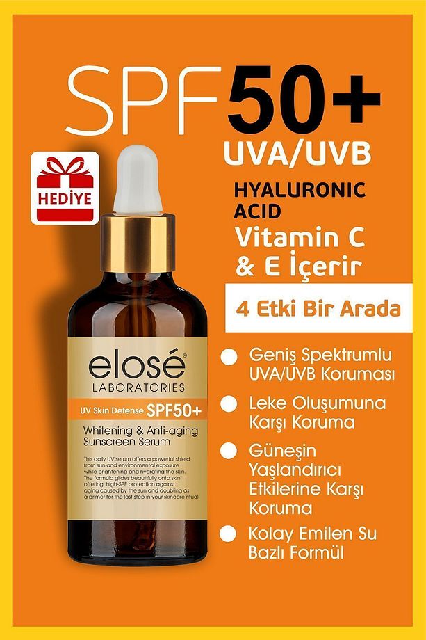 Spf 50 Faktör 100 ml Güneş Koruma Kremi 3 Adet ve Elose Leke Karşıtı Güneş Serumu 1 Adet 50 ml - 6