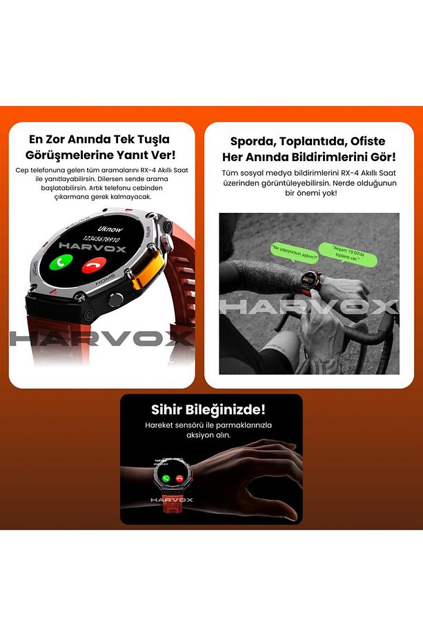 HARVOX Watch RX-4 Akıllı Saat Iphone Ve Android Tüm Telefonlara Uyumlu Akıllı Saat Yeni Nesil - 4