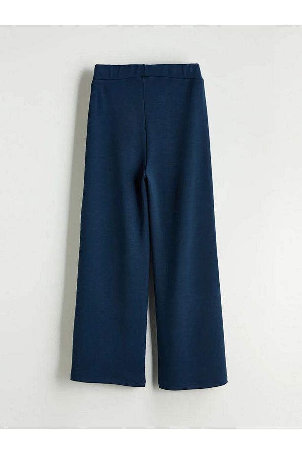 LCW Modest Lacivert Beli Lastikli Geniş Paça Kadın Eşofman Altı - 4
