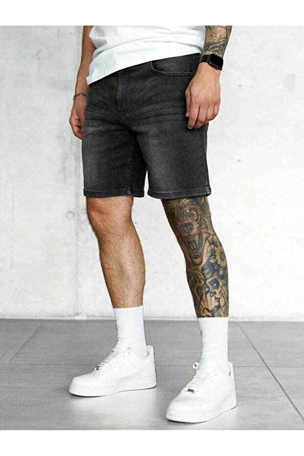 Regular Fit Erkek Kot Şort - 4