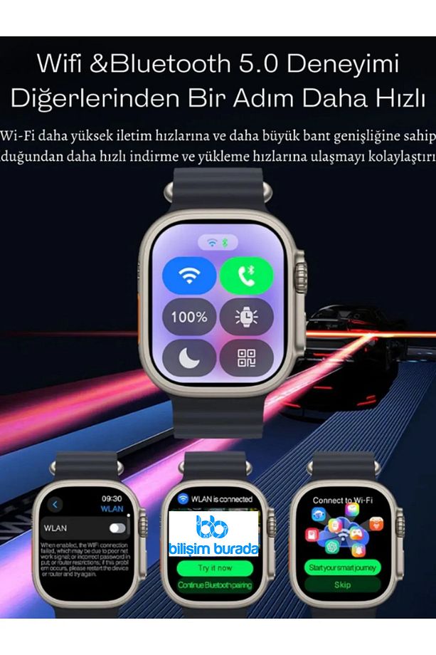 Hk10 Ultra 3 Wifi Modeli 2.02 Inç Amoled Ekran Akıllı Saat App Store Kordon Hediyeli - 3