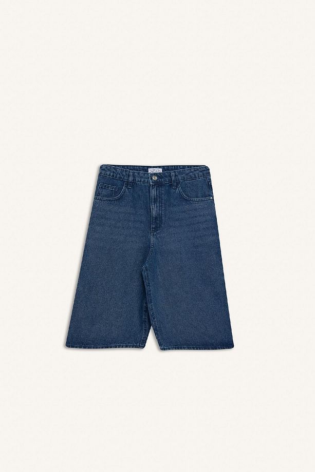 Yüksek Bel Jean Bermuda Şort E1615ax25sm - 7