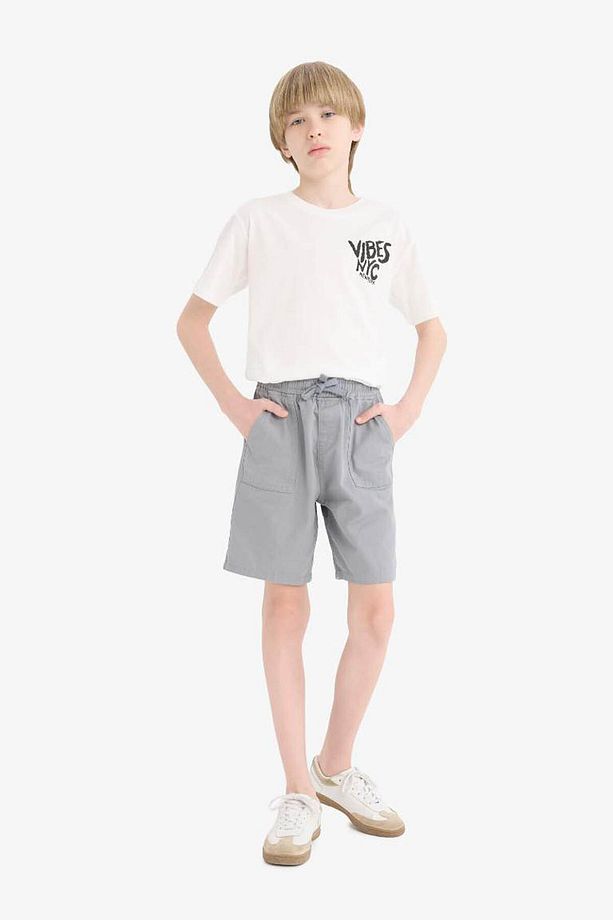 Erkek Çocuk Beli Lastikli Cepli Gabardin Şort E3359a825hs - 7