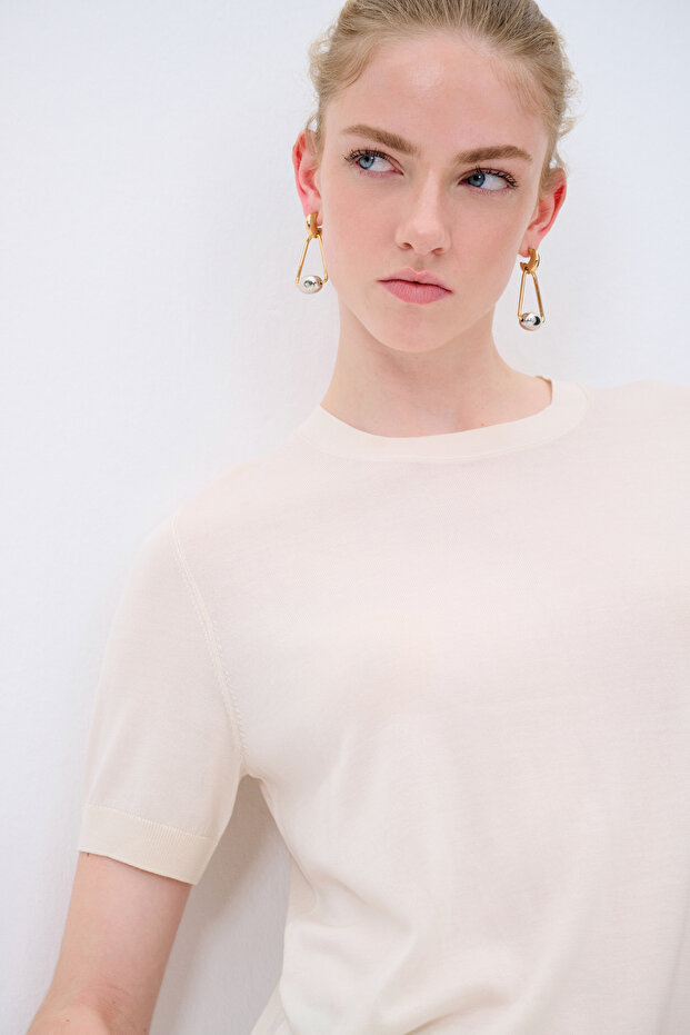 Kısa Kol Triko Bluz - 5