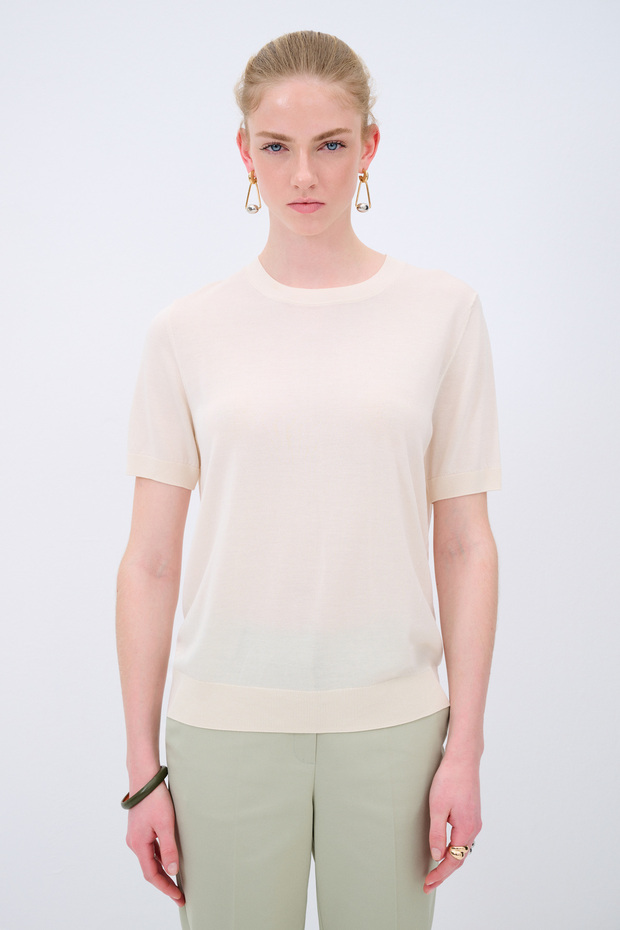 Kısa Kol Triko Bluz - 4