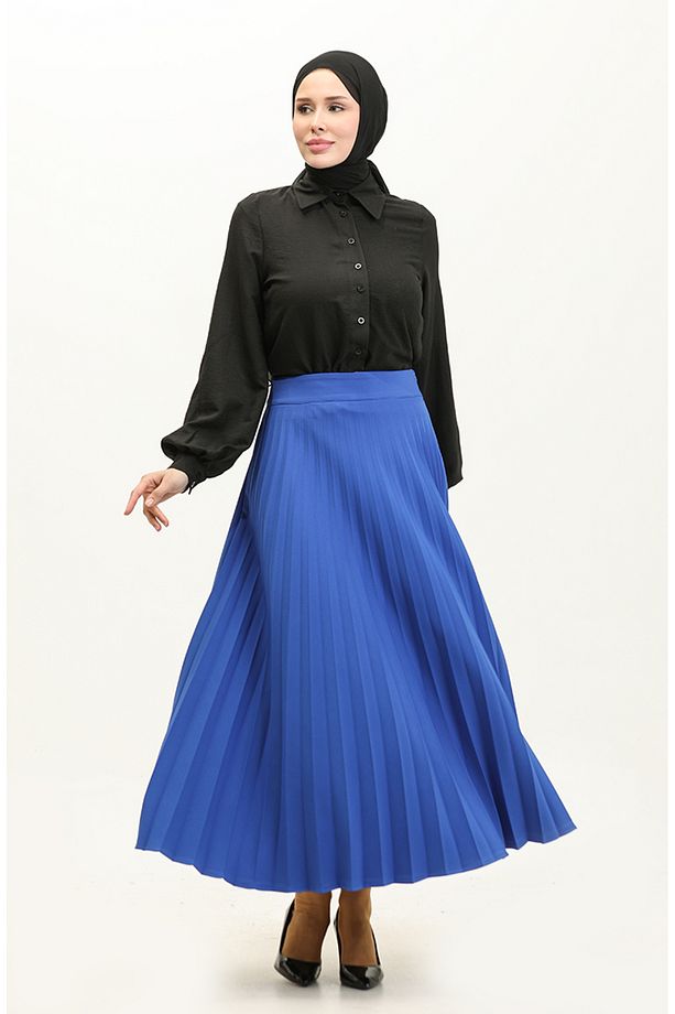 Piliseli Etek 2249-03 Saks - 2