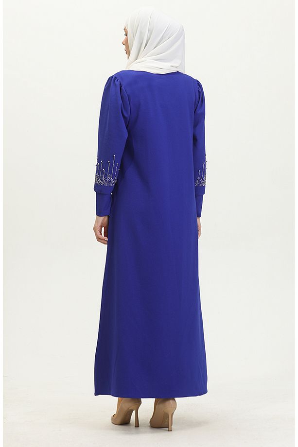 Taş Baskılı Elbise 0406-05 Saks - 6