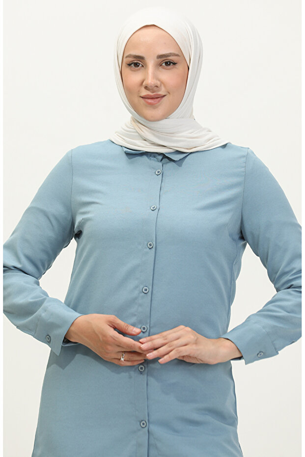 تونيك نيلي بأزرار - 6111-04 - 2