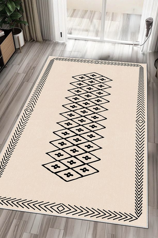 Makinede yıkanabilir kaymaz taban leke tutmaz mutfak halısı salon halısı ve yolluk/8161 Dikdörtgen - 1