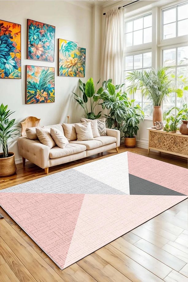 Makinede yıkanabilir kaymaz taban leke tutmaz mutfak halısı salon halısı ve yolluk/3485 Dikdörtgen - 1
