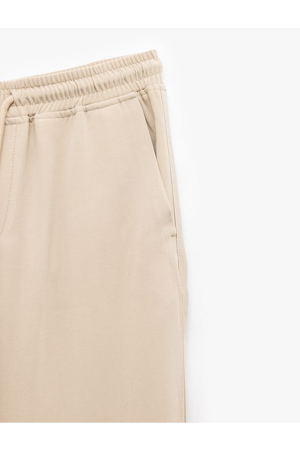 Viskon Cep Detaylı Rayon Tapered Beli Bağcıklı Yazlık Pantolon - 4