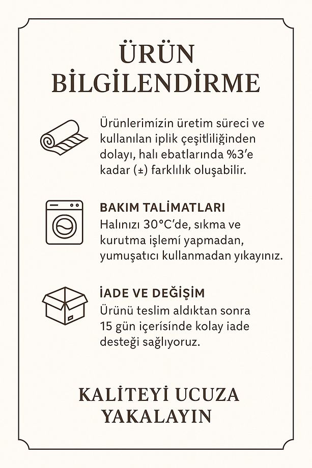 Mutfak Halısı Geometrik İskandinav Eskitmeli Dijital Baskı Yıkanabilir Kaymaz Taban 8142MUTFAKHULYA - 6