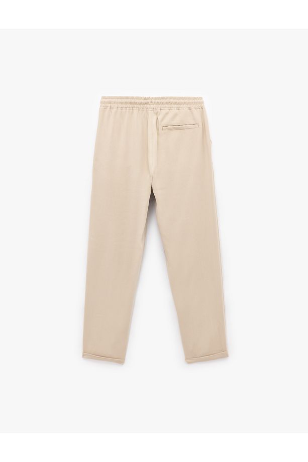 Viskon Cep Detaylı Rayon Tapered Beli Bağcıklı Yazlık Pantolon - 2