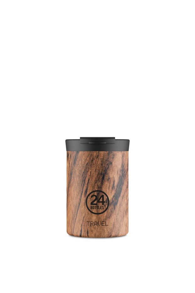 Travel Tumbler Sequoia Wood Stainless Steel Thermos Cup 350 ml